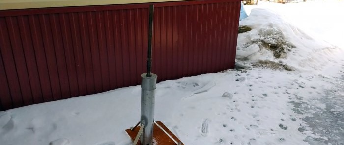 A simple stove being tested for a greenhouse or tent