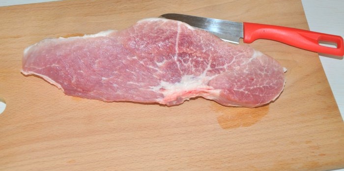 Pork basturma in the refrigerator