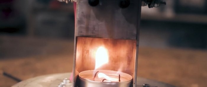 Naminis generatorius elektrai gaminti iš žvakių šilumos