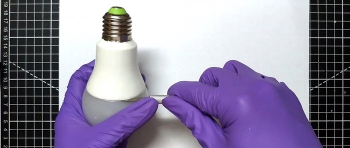 How to use an iron to replace a burnt-out LED in an LED lamp