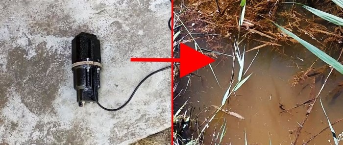 How to pump water with a submersible pump from any ditch without blockages