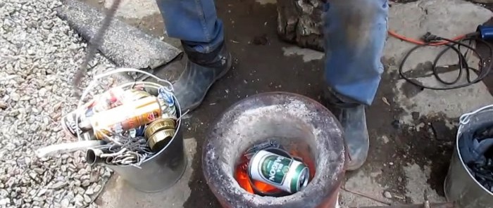 How to melt aluminum cans into ingots and how much you can earn from it