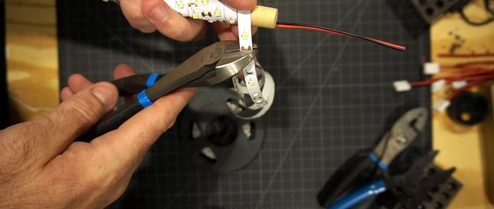 Hvordan lage en rund 12 V-lampe av en LED-stripe for ethvert behov