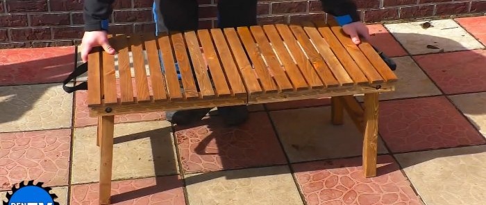 Cómo hacer una mesa de viaje plegable con madera.