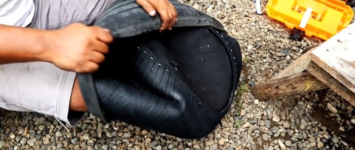 How to make a water tank from an old tire