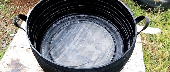 Cách làm bình chứa nước từ lốp xe cũ