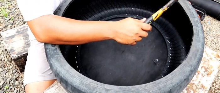 Ako vyrobiť nádrž na vodu zo starej pneumatiky
