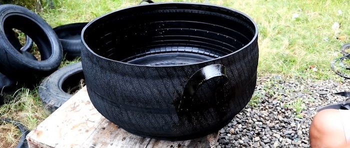 How to make a water tank from an old tire