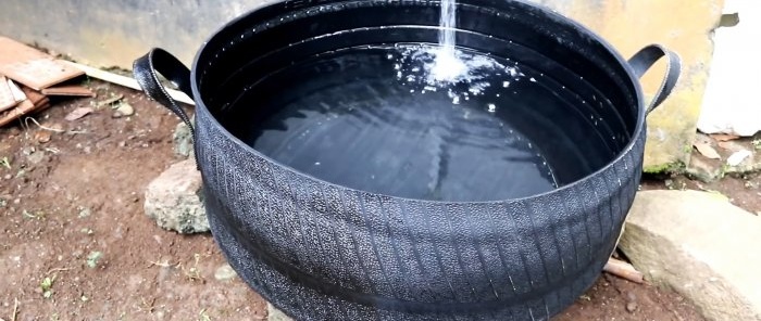 Cách làm bình chứa nước từ lốp xe cũ