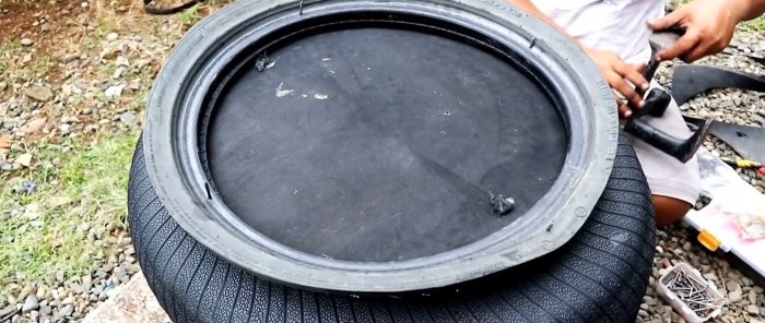 How to make a water tank from an old tire