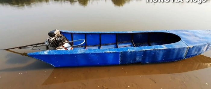 How to make a frame boat from plastic barrels