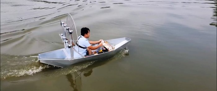 Sådan laver du en luftdrevet båd med 8 elmotorer med lav effekt