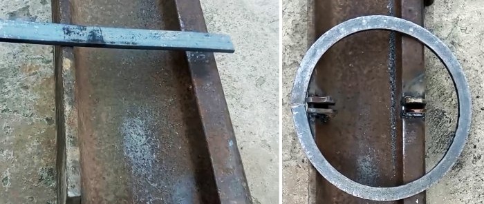 Cum să îndoiți o bandă de oțel pe margine și să faceți un inel