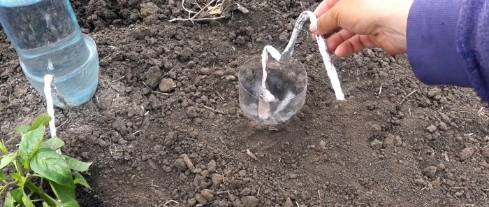 Sistem de irigare prin picurare timp de 30 de zile dintr-o sticlă de plastic