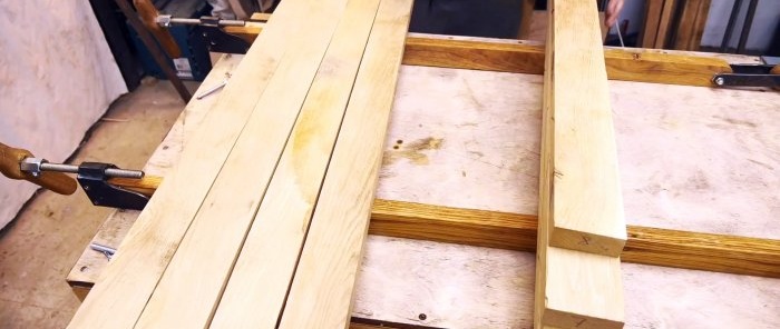 How to make clamps for gluing furniture panels from a pair of boards