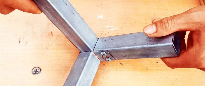 How to connect profile pipes in 3 angles at 90 degrees without welding