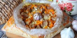 “Lazy” pilaf in a baking bag