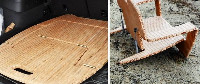 Hvordan lage en sammenleggbar stol fra rester av kryssfiner
