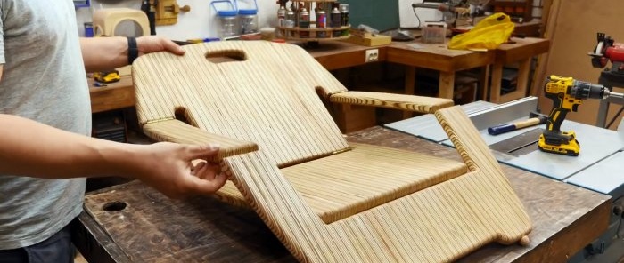 Hvordan lage en sammenleggbar stol fra rester av kryssfiner