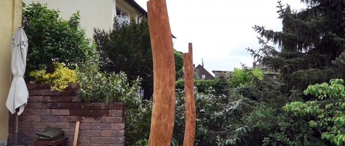 How to securely install posts for a crooked round timber terrace