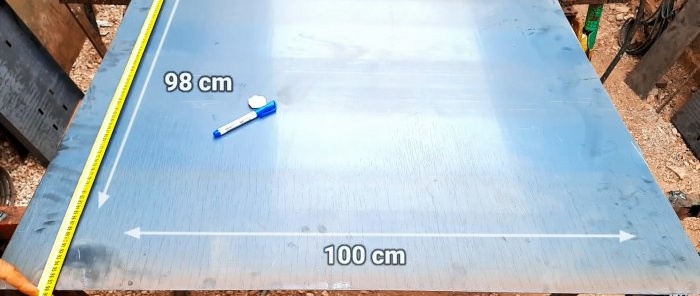 How to make a body for a garden wheelbarrow from a single sheet