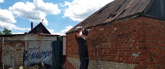 An inexpensive way to repair a cracked wall while strengthening the foundation