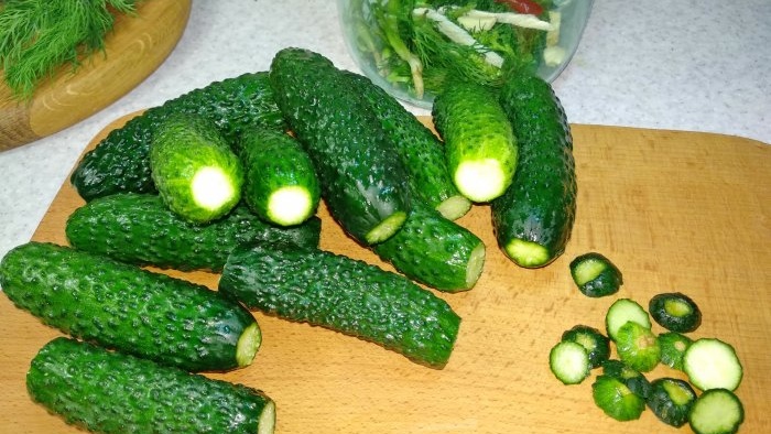 Classic recipe for pickling crispy lightly salted cucumbers in a jar