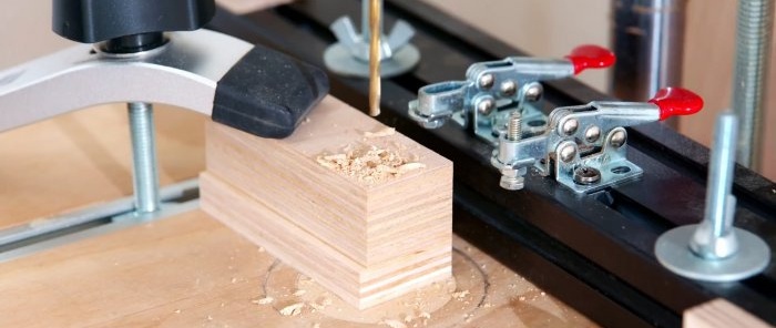 Cómo hacer un dispositivo para afilar taladros en dos ángulos con restos de madera contrachapada