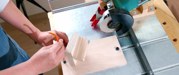 איך להכין מכשיר להשחזה בשתי זוויות של מקדחות משאריות דיקט