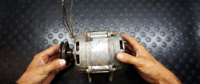 Hvordan sette sammen en maskin for sliping av bremseskiver fra en vaskemaskinmotor hjemme
