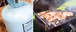 A simple mini grill made from a freon cylinder