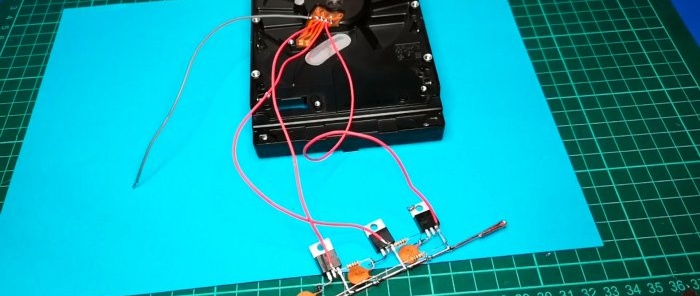 How to make a simple driver for a brushless motor on an old hard drive