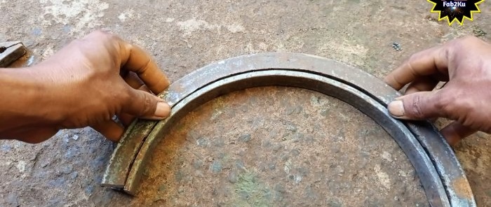 Hvordan man laver en enhed til at bøje en stålstrimmel til en cirkel på en kant