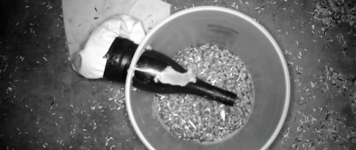 A simple mousetrap for mass catching of rodents from a bucket and glass bottle