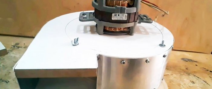Como fazer um ventilador radial para uma coifa de oficina de compensado e motor de máquina de lavar