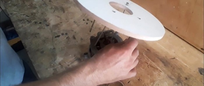How to make a radial fan for a workshop hood from plywood and a washing machine motor