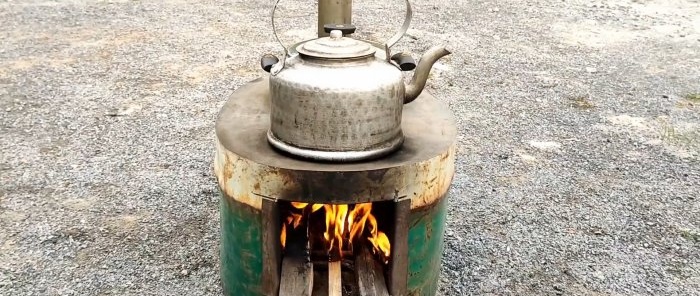 Wat te maken van een lekkend vat dat niet geschikt is voor water Een houtkachel voor buiten