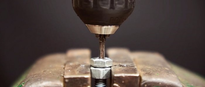 How to drill a bolt straight along without a lathe or drilling machine
