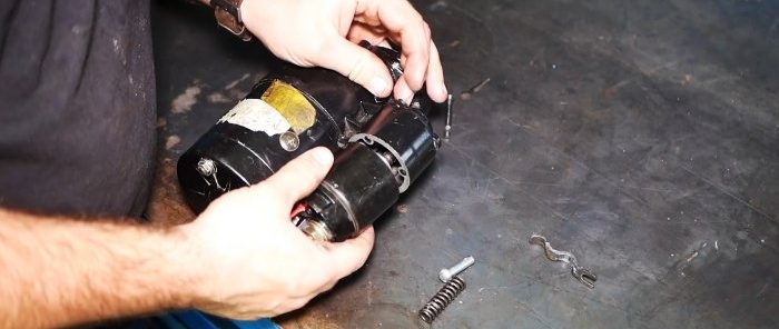 How to make a powerful hydraulic drive from a starter and an oil pump from a tractor