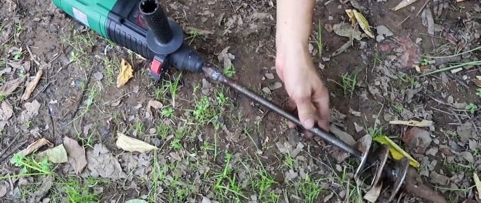 DIY garden auger made from trash