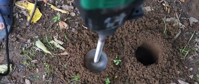 DIY garden auger made from trash