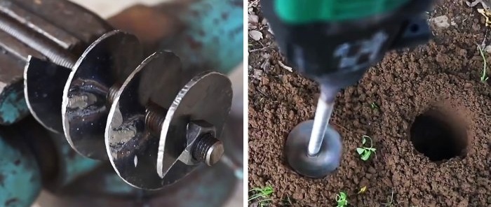 DIY garden auger made from trash