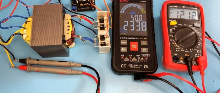Hvordan lage en enkel 12-220 V omformer med en effekt på 2500 W og en frekvens på 50 Hz