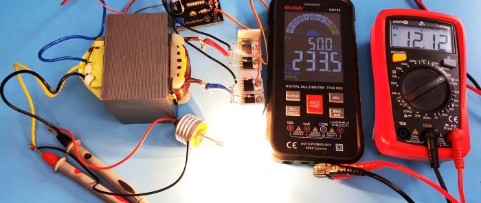 How to make a simple 12-220 V inverter with a power of 2500 W and a frequency of 50 Hz