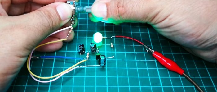 LED mirgotājs tikai ar 1 tranzistoru