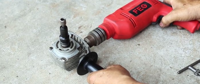 How to assemble a bevel gear for a drill from a broken grinder
