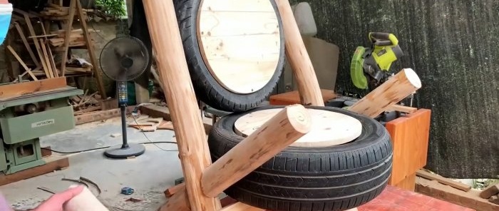 Hvordan lage en utestol av gamle dekk