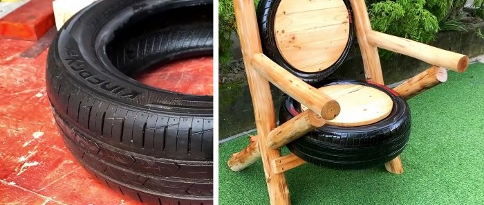 Как да си направим външен стол от стари гуми