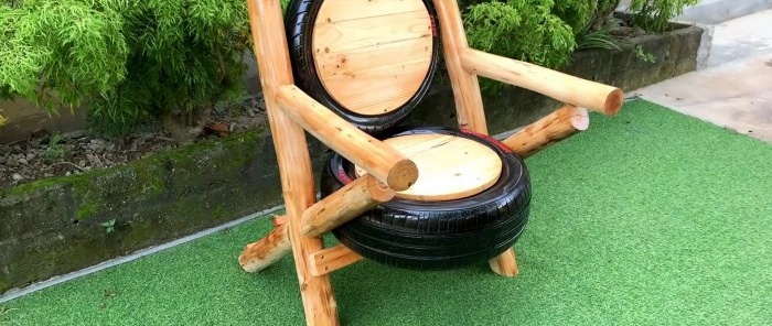 How to make an outdoor chair from old tires