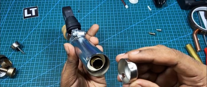 Ako vyrobiť teplovzdušnú pištoľ na spájkovanie z bežnej spájkovačky